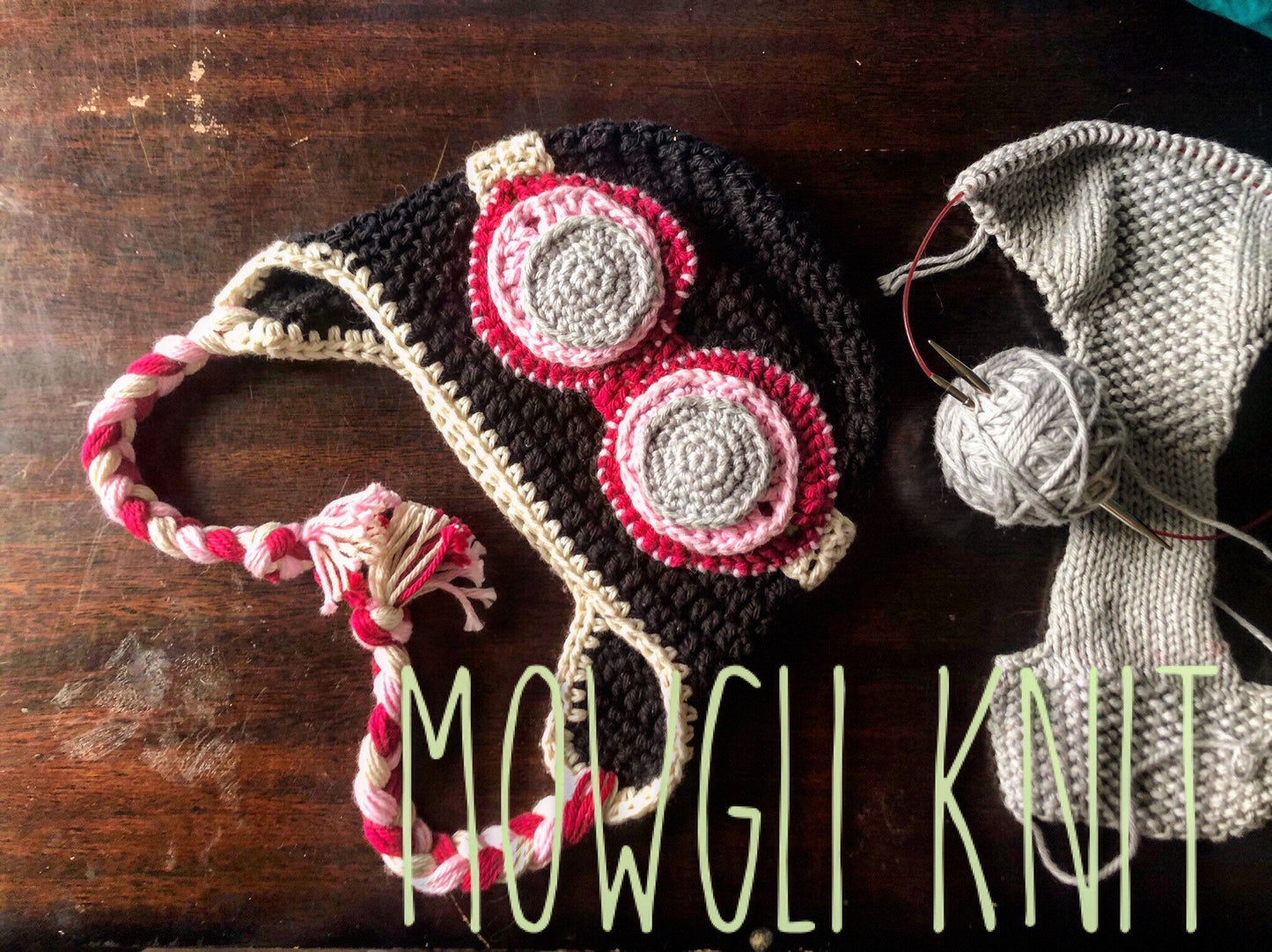 Crochet Girl's Aviator Hat with Goggles, Amelia Earhart, sized Newborn, Child, and Adult