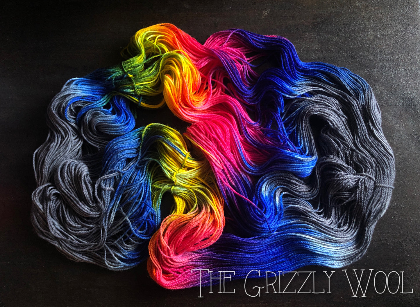 “Purls Not Gray” Hand Dyed Yarn