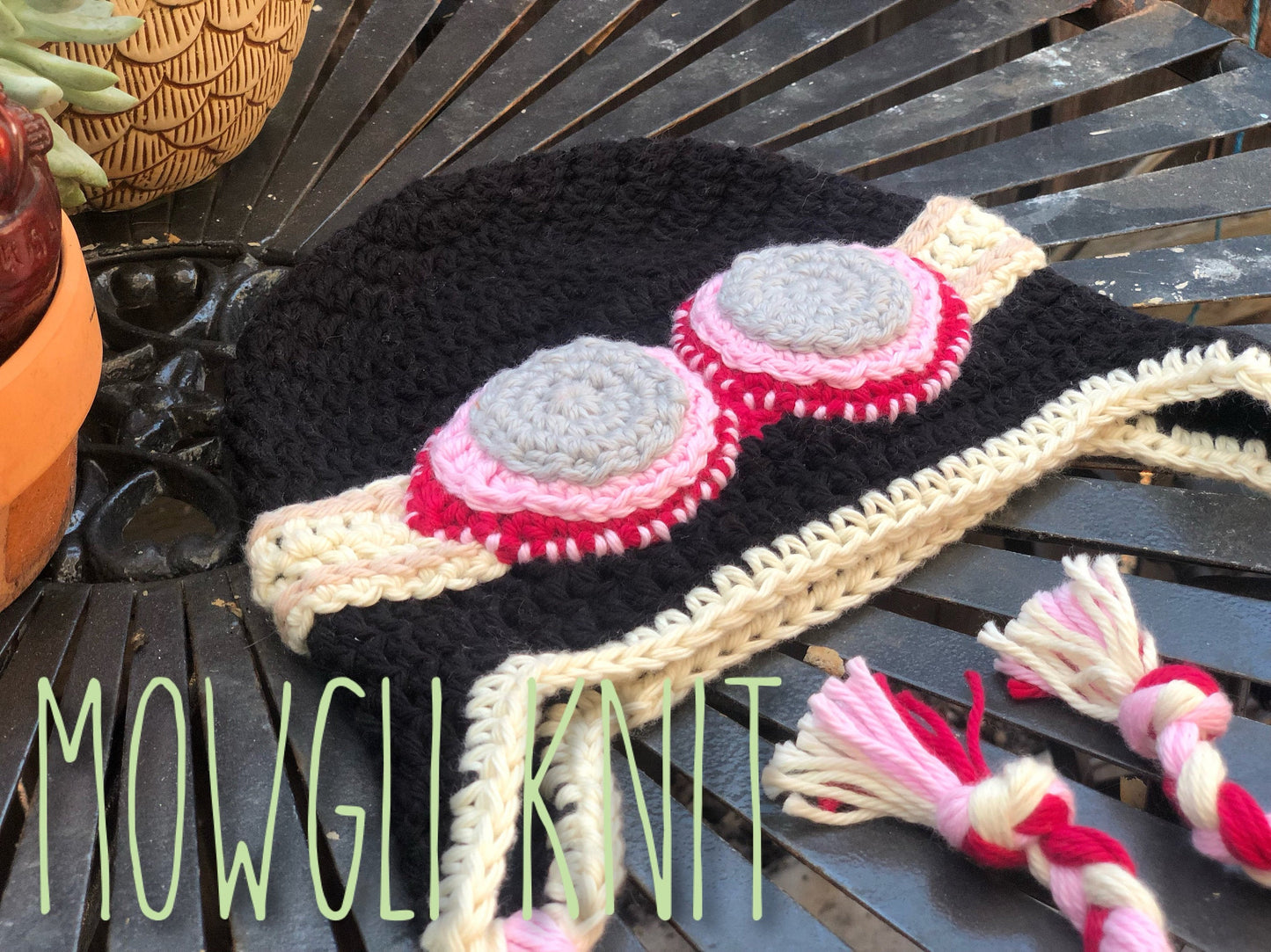 Crochet Girl's Aviator Hat with Goggles, Amelia Earhart, sized Newborn, Child, and Adult